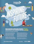 Annual report cover with the words Inspiring Our Future in large text